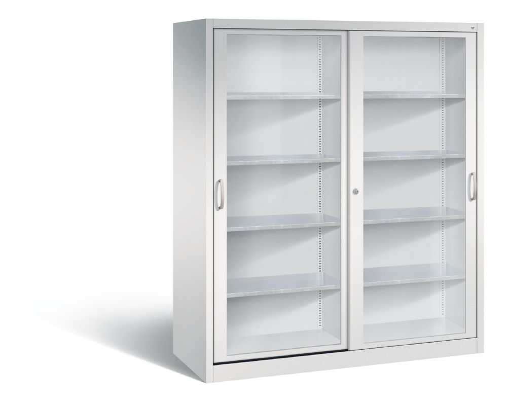 C+P Schiebetürenschrank Acurado 2000 1950 x 1600 x 600 mm lichtgrau Produktbild C+P Schiebetürenschrank Acurado 2000 1950 x 1600 x 600 mm lichtgrau