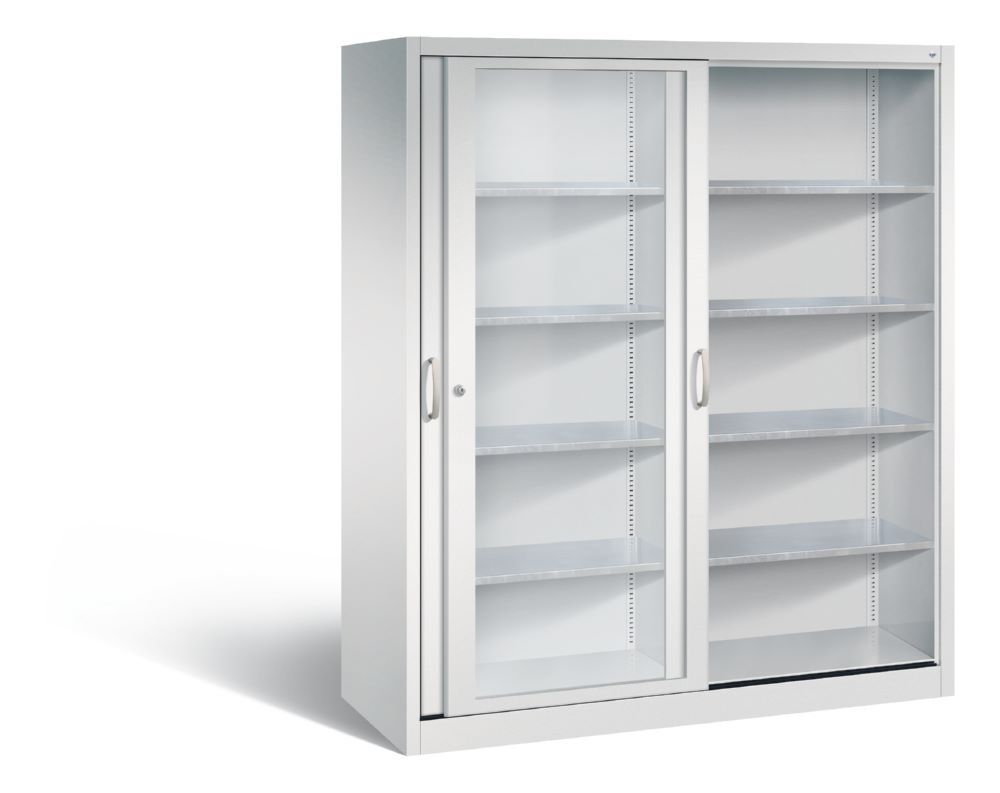 C+P Schiebetürenschrank Acurado 2000 1950 x 1600 x 600 mm lichtgrau Produktbild C+P Schiebetürenschrank Acurado 2000 1950 x 1600 x 600 mm lichtgrau bild 2