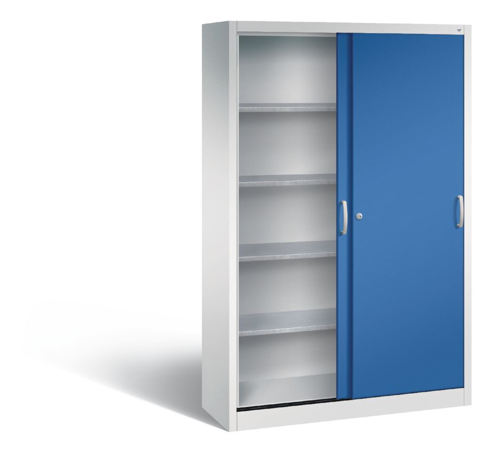 C+P Schiebetürenschrank Acurado 2000 bis 70 kg enzianblau 1200 x 400 x 1950 mm Produktbild C+P Schiebetürenschrank Acurado 2000 bis 70 kg enzianblau 1200 x 400 x 1950 mm bild 2