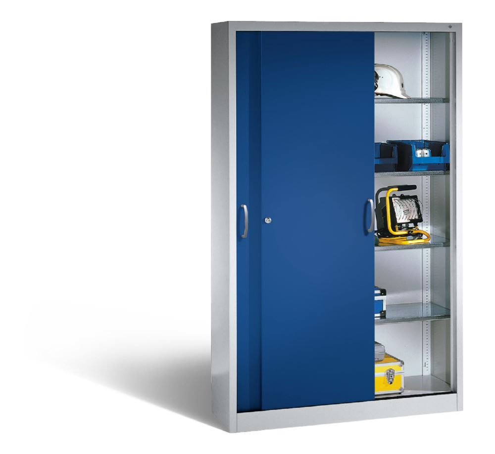 C+P Schiebetürenschrank Acurado 2000 bis 70 kg enzianblau 1200 x 400 x 1950 mm Produktbild C+P Schiebetürenschrank Acurado 2000 bis 70 kg enzianblau 1200 x 400 x 1950 mm bild 3