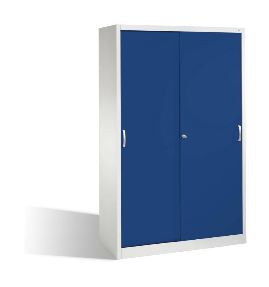 C+P Schiebetürenschrank Acurado mit Fußbodenschutz enzianblau 1200 x 500 x 1950 mm Produktbild C+P Schiebetürenschrank Acurado mit Fußbodenschutz enzianblau 1200 x 500 x 1950 mm