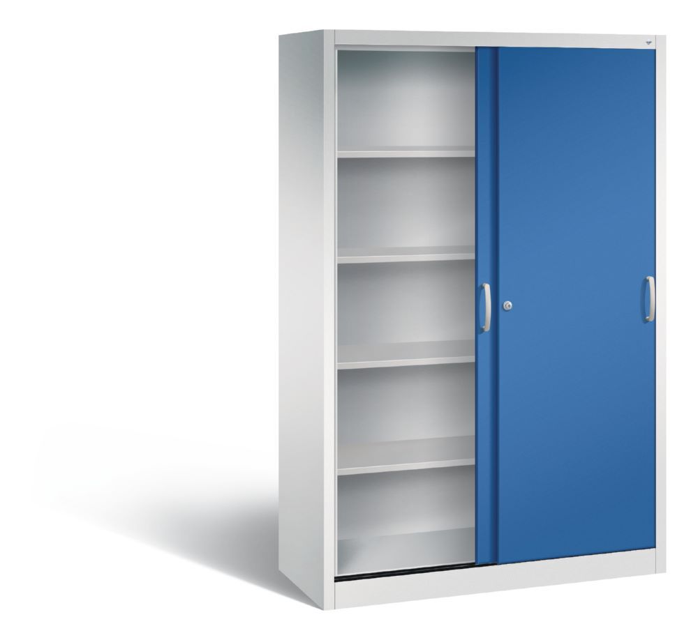 C+P Schiebetürenschrank Acurado mit Fußbodenschutz enzianblau 1200 x 500 x 1950 mm Produktbild C+P Schiebetürenschrank Acurado mit Fußbodenschutz enzianblau 1200 x 500 x 1950 mm bild 2