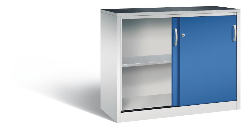 C+P Schiebetürenschrank Acurado 2000 abschließbar enzianblau 1200 x 500 x 1000 mm Produktbild C+P Schiebetürenschrank Acurado 2000 abschließbar enzianblau 1200 x 500 x 1000 mm bild 2