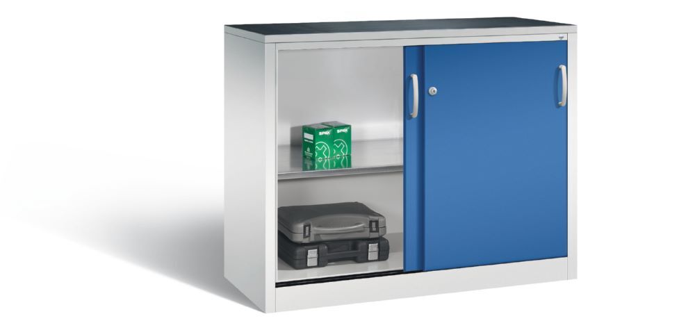 C+P Schiebetürenschrank Acurado 2000 abschließbar enzianblau 1200 x 500 x 1000 mm Produktbild C+P Schiebetürenschrank Acurado 2000 abschließbar enzianblau 1200 x 500 x 1000 mm bild 3