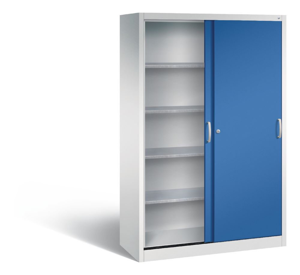 C+P Schiebetürenschrank Acurado 2000 1950 x 1200 x 500 mm lichtgrau enzianblau Produktbild C+P Schiebetürenschrank Acurado 2000 1950 x 1200 x 500 mm lichtgrau enzianblau bild 2