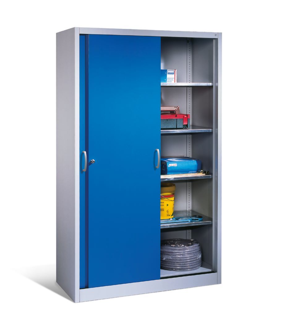 C+P Schiebetürenschrank Acurado 2000 1950 x 1200 x 500 mm lichtgrau enzianblau Produktbild C+P Schiebetürenschrank Acurado 2000 1950 x 1200 x 500 mm lichtgrau enzianblau bild 3