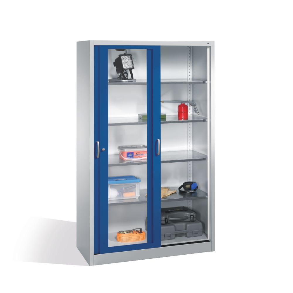 C+P Werkzeug Schiebetürenschrank Acurado 2000 H 1950 mm lichtgrau enzianblau Produktbild C+P Werkzeug Schiebetürenschrank Acurado 2000 H 1950 mm lichtgrau enzianblau bild 3