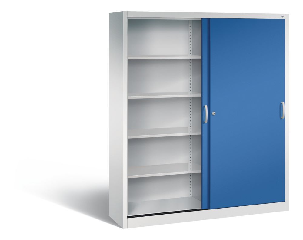 C+P Schiebetürenschrank Acurado-2000 1950 x 1600 x 400 mm lichtgrau enzianblau Produktbild C+P Schiebetürenschrank Acurado-2000 1950 x 1600 x 400 mm lichtgrau enzianblau bild 2
