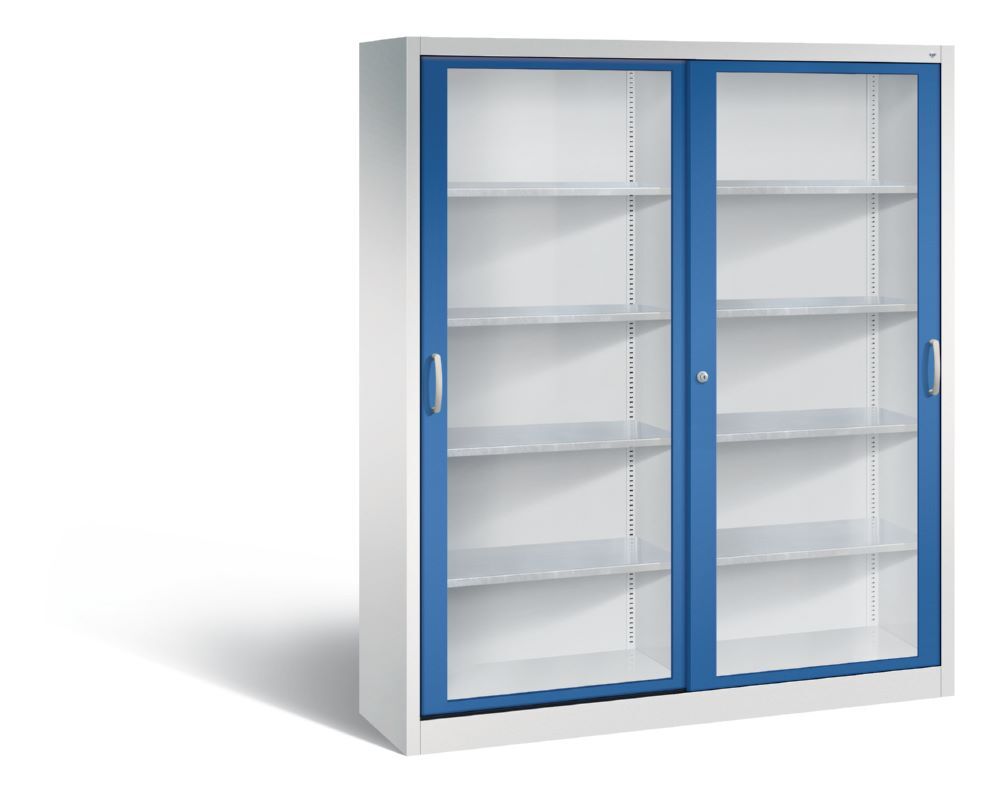 C+P Schiebetürenschrank Acurado 2000 H 1950 mm lichtgrau enzianblau Produktbild C+P Schiebetürenschrank Acurado 2000 H 1950 mm lichtgrau enzianblau