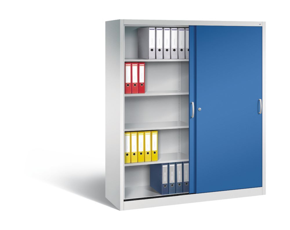 C+P Schiebetürenschrank Acurado 2000 1950 x 1600 x 500 mm lichtgrau enzianblau Produktbild C+P Schiebetürenschrank Acurado 2000 1950 x 1600 x 500 mm lichtgrau enzianblau bild 3