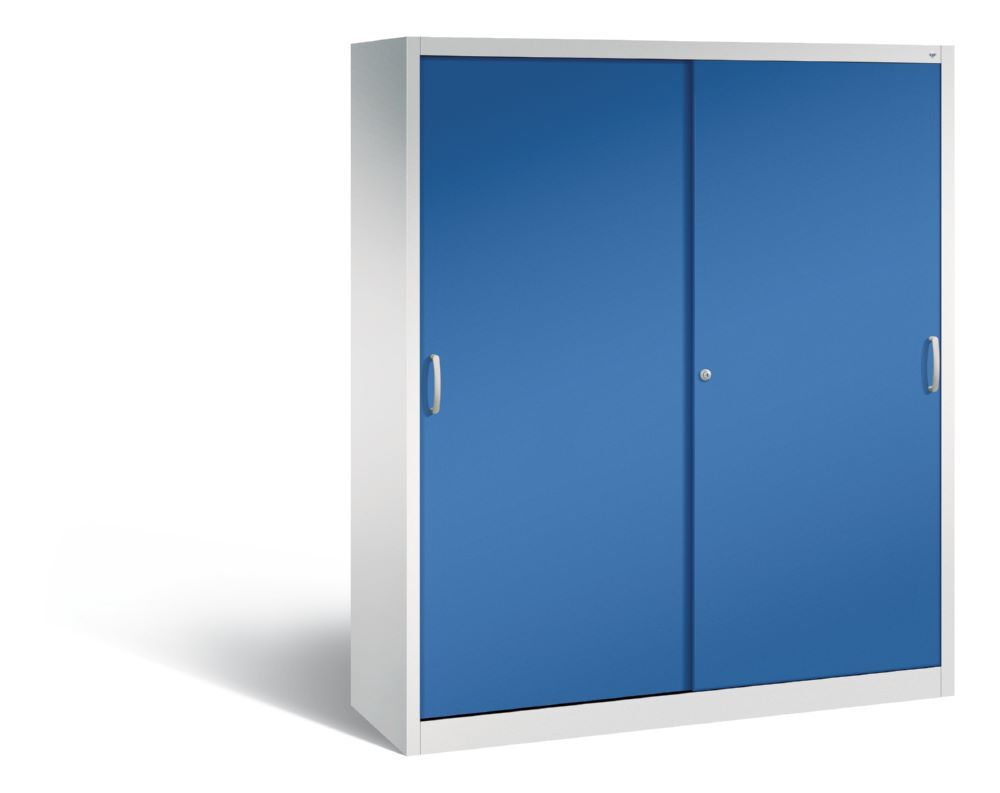 C+P Schiebetürenschrank Acurado 2000 1950 x 1600 x 500 mm lichtgrau enzianblau Produktbild C+P Schiebetürenschrank Acurado 2000 1950 x 1600 x 500 mm lichtgrau enzianblau