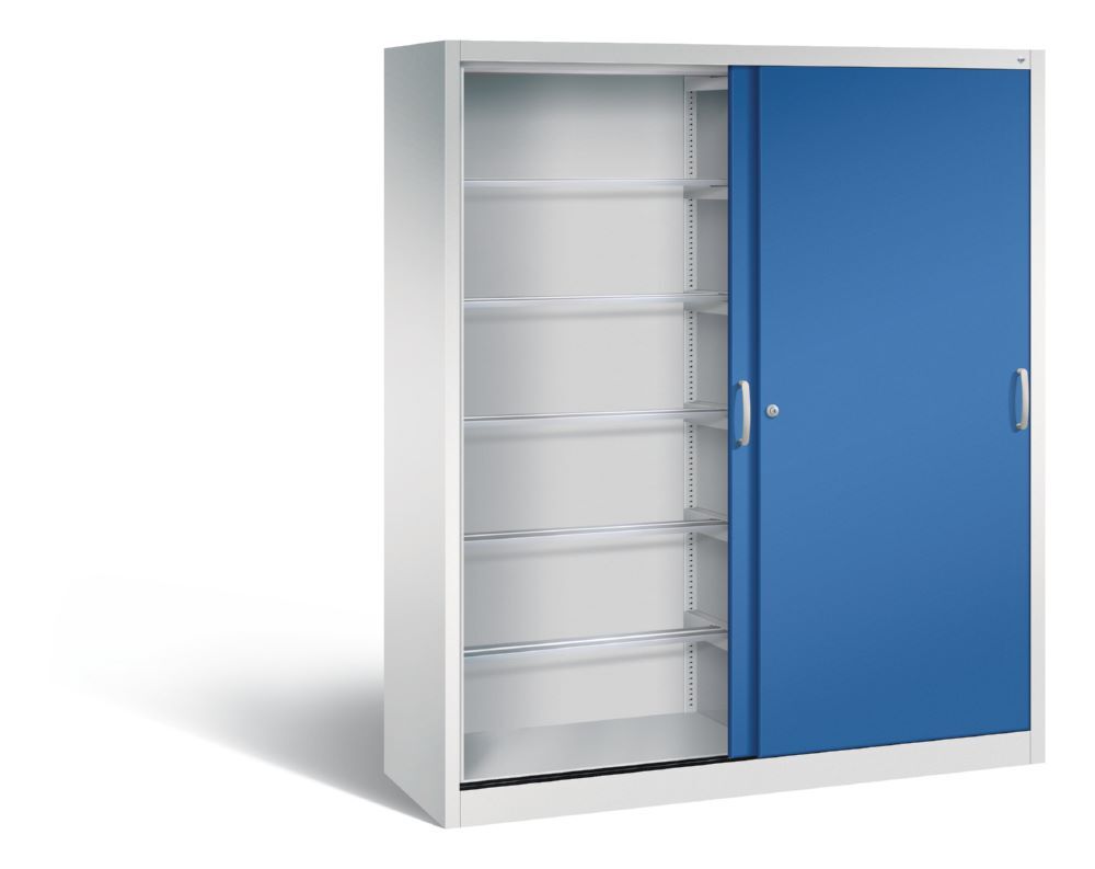 C+P Schiebetürenschrank Acurado 2000 1950 x 1600 x 500 mm lichtgrau enzianblau Produktbild C+P Schiebetürenschrank Acurado 2000 1950 x 1600 x 500 mm lichtgrau enzianblau bild 2