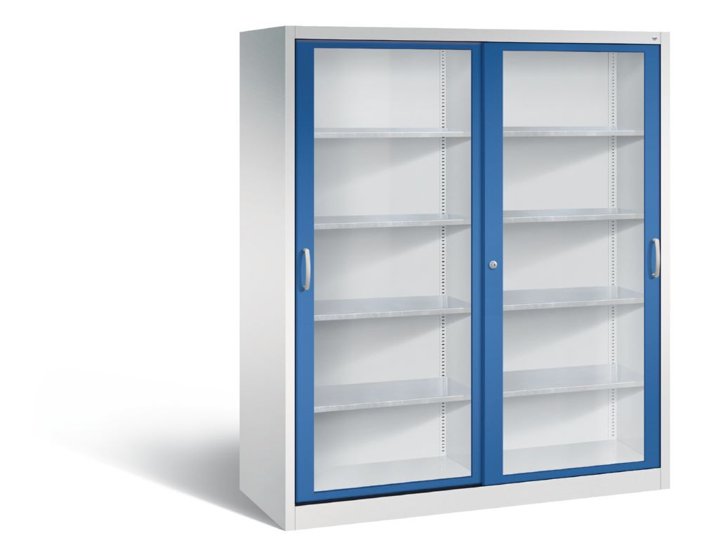 C+P Schiebetürenschrank Acurado 2000 1950 x 1600 x600 mm lichtgrau enzianblau Produktbild C+P Schiebetürenschrank Acurado 2000 1950 x 1600 x600 mm lichtgrau enzianblau