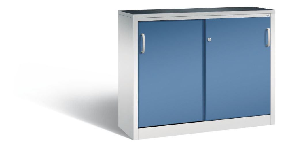 C+P Schiebetürenschrank Acurado 2000 1 Fachboden fernblau 1200 x 400 x 1000 mm Produktbild C+P Schiebetürenschrank Acurado 2000 1 Fachboden fernblau 1200 x 400 x 1000 mm