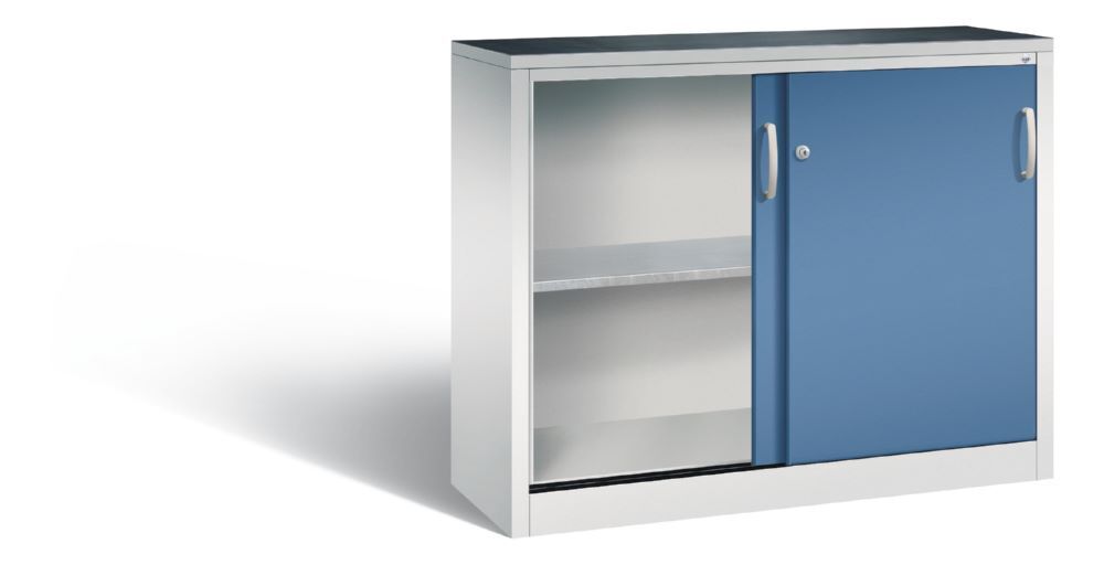 C+P Schiebetürenschrank Acurado 2000 1 Fachboden fernblau 1200 x 400 x 1000 mm Produktbild C+P Schiebetürenschrank Acurado 2000 1 Fachboden fernblau 1200 x 400 x 1000 mm bild 2