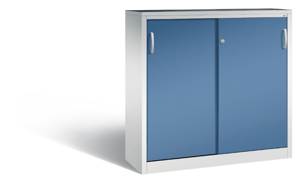C+P Schiebetürenschrank Acurado 2000 2 Fachböden fernblau 1200 x 400 x 1200 mm Produktbild C+P Schiebetürenschrank Acurado 2000 2 Fachböden fernblau 1200 x 400 x 1200 mm