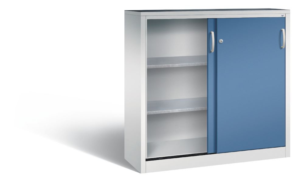 C+P Schiebetürenschrank Acurado 2000 2 Fachböden fernblau 1200 x 400 x 1200 mm Produktbild C+P Schiebetürenschrank Acurado 2000 2 Fachböden fernblau 1200 x 400 x 1200 mm bild 2