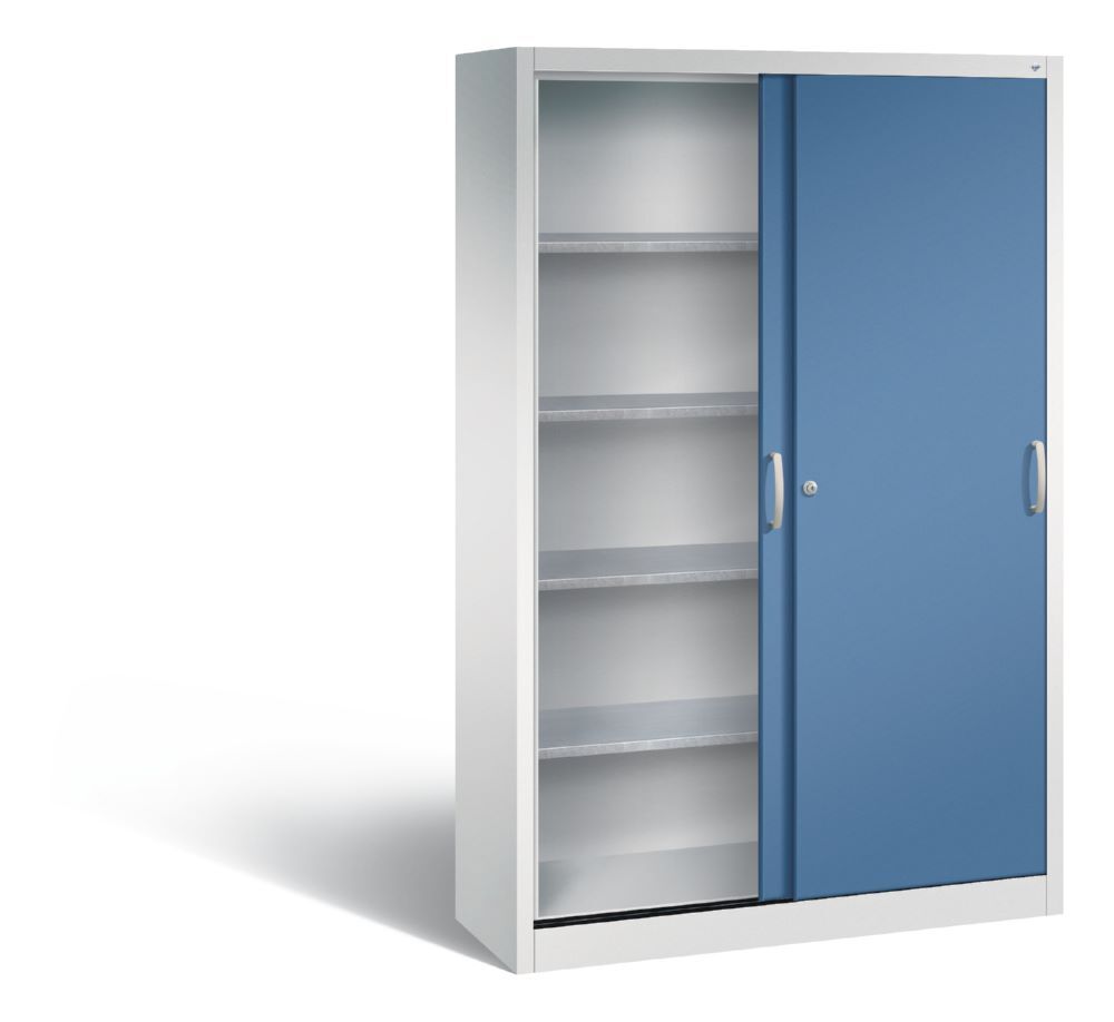 C+P Schiebetürenschrank Acurado 2000 bis 70 kg fernblau 1200 x 400 x 1950 mm Produktbild C+P Schiebetürenschrank Acurado 2000 bis 70 kg fernblau 1200 x 400 x 1950 mm bild 2