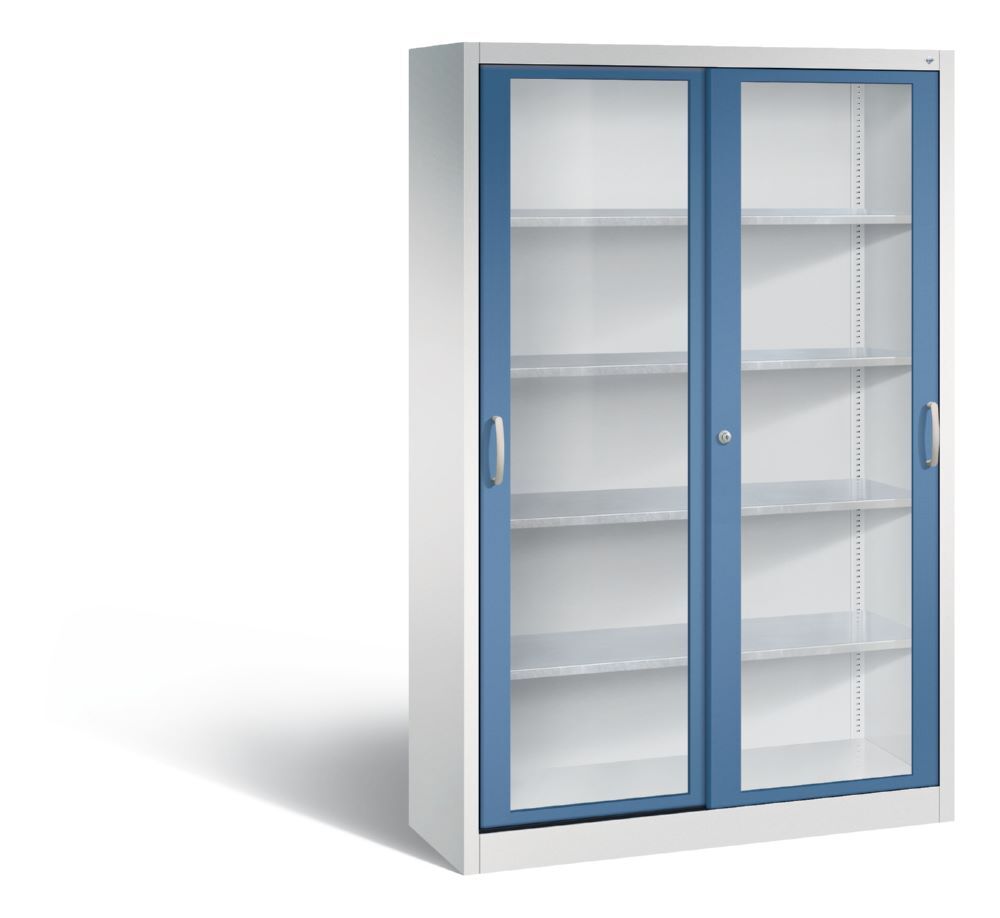 C+P Werkzeug Schiebetürenschrank Acurado 2000 H 1950 mm lichtgrau fernblau Produktbild C+P Werkzeug Schiebetürenschrank Acurado 2000 H 1950 mm lichtgrau fernblau