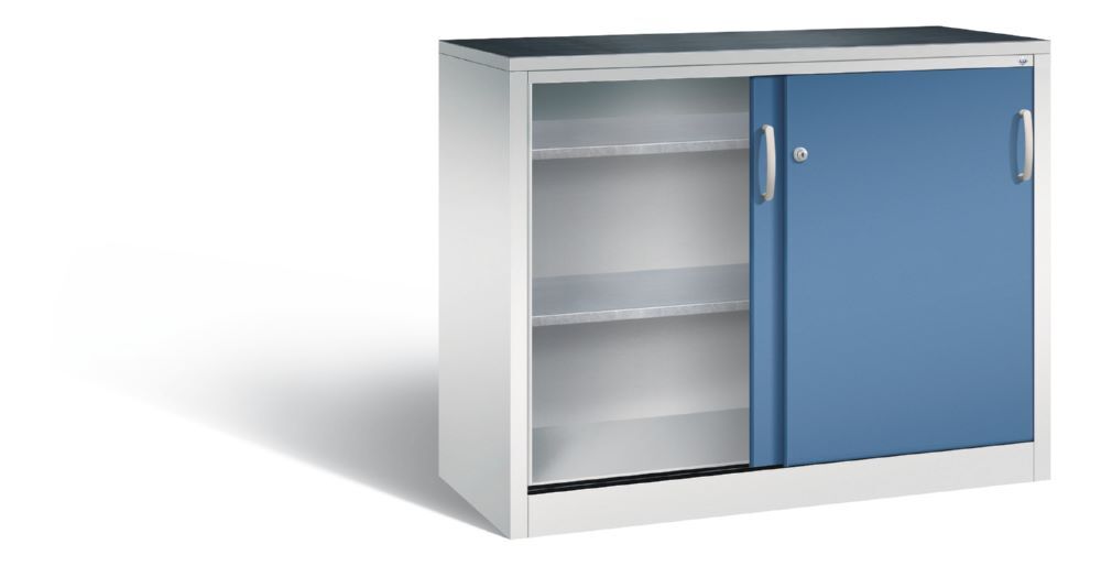 C+P Schiebetürenschrank Acurado 2000 in fernblau 1200 x 500 x 1000 mm Produktbild C+P Schiebetürenschrank Acurado 2000 in fernblau 1200 x 500 x 1000 mm bild 2