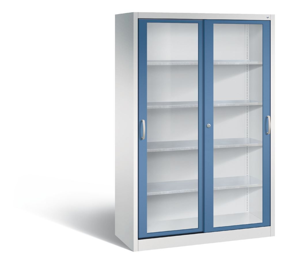 C+P Werkzeug Schiebetürenschrank Acurado 2000 H 1950 mm lichtgrau fernblau Produktbild C+P Werkzeug Schiebetürenschrank Acurado 2000 H 1950 mm lichtgrau fernblau