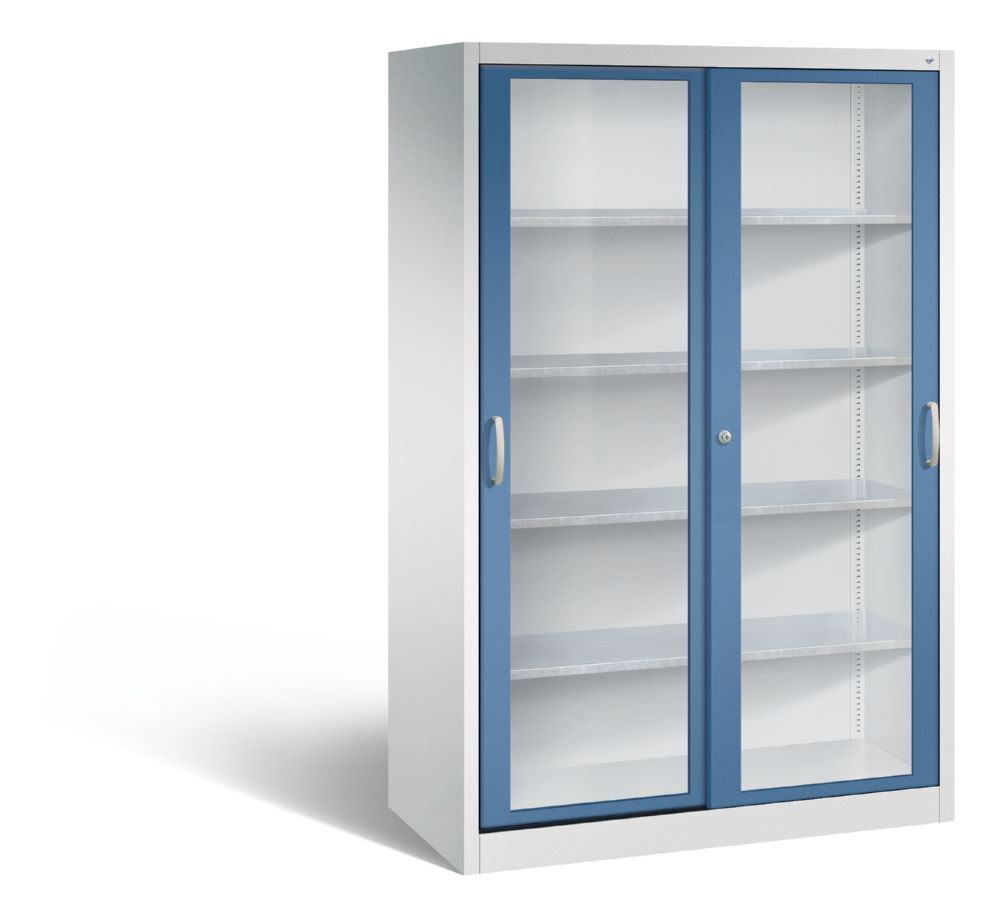 C+P Werkzeug Schiebetürenschrank Acurado 2000 H 1950 mm lichtgrau fernblau Produktbild C+P Werkzeug Schiebetürenschrank Acurado 2000 H 1950 mm lichtgrau fernblau