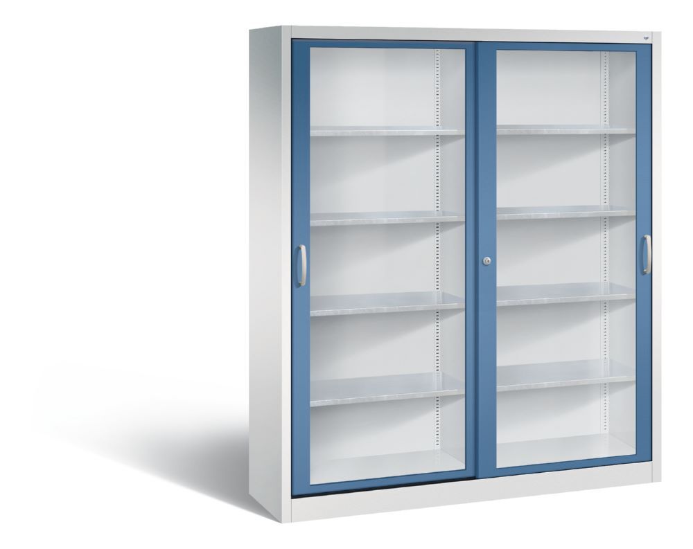 C+P Schiebetürenschrank Acurado 2000 1950 x 1600 x 400 mm lichtgrau fernblau Produktbild C+P Schiebetürenschrank Acurado 2000 1950 x 1600 x 400 mm lichtgrau fernblau