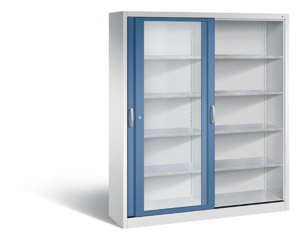C+P Schiebetürenschrank Acurado 2000 1950 x 1600 x 400 mm lichtgrau fernblau Produktbild C+P Schiebetürenschrank Acurado 2000 1950 x 1600 x 400 mm lichtgrau fernblau bild 2