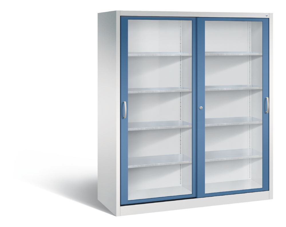 C+P Schiebetürenschrank Acurado 2000 1950 x 1600 x 600 mm lichtgrau fernblau Produktbild C+P Schiebetürenschrank Acurado 2000 1950 x 1600 x 600 mm lichtgrau fernblau