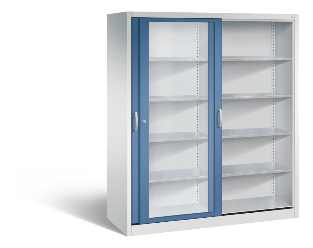 C+P Schiebetürenschrank Acurado 2000 1950 x 1600 x 600 mm lichtgrau fernblau Produktbild C+P Schiebetürenschrank Acurado 2000 1950 x 1600 x 600 mm lichtgrau fernblau bild 2