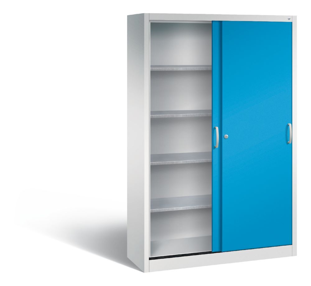 C+P Schiebetürenschrank Acurado 2000 bis 70 kg lichtblau 1200 x 400 x 1950 mm Produktbild C+P Schiebetürenschrank Acurado 2000 bis 70 kg lichtblau 1200 x 400 x 1950 mm bild 2