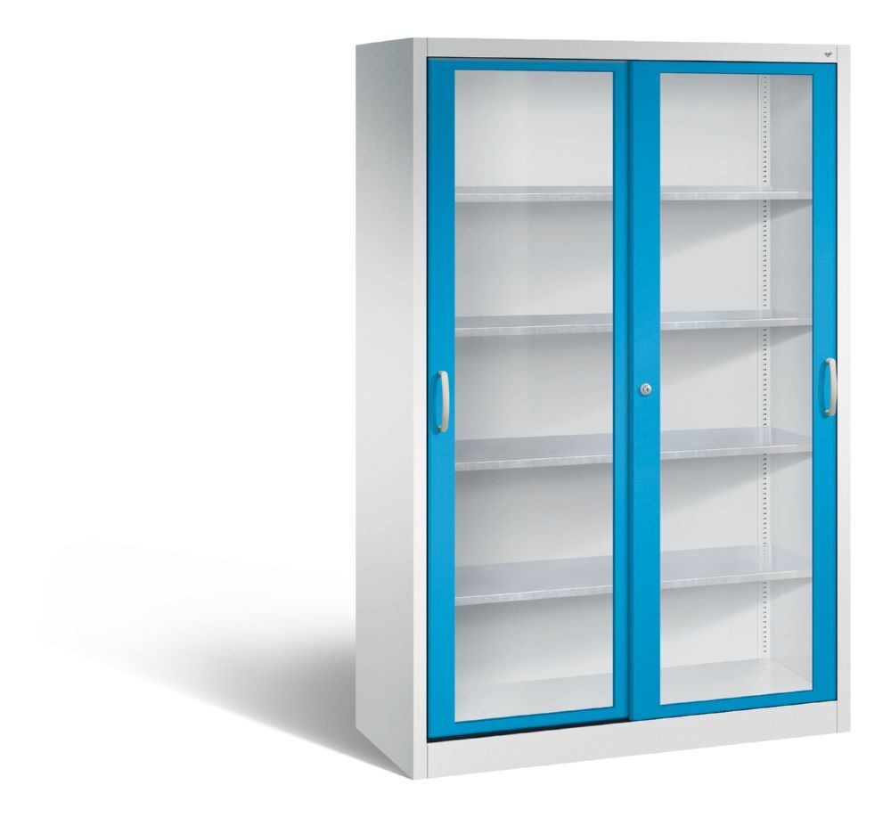 C+P Werkzeug Schiebetürenschrank Acurado 2000 H 1950 mm lichtgrau lichtblau Produktbild C+P Werkzeug Schiebetürenschrank Acurado 2000 H 1950 mm lichtgrau lichtblau