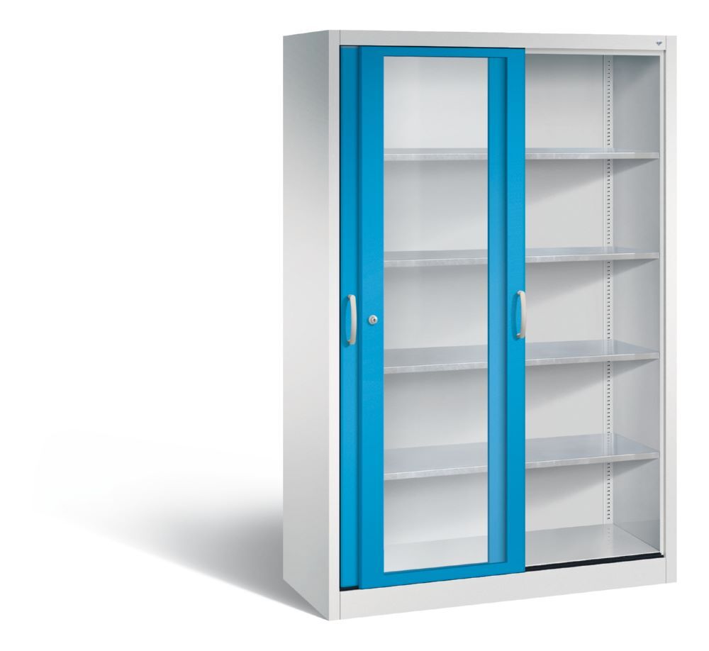 C+P Werkzeug Schiebetürenschrank Acurado 2000 H 1950 mm lichtgrau lichtblau Produktbild C+P Werkzeug Schiebetürenschrank Acurado 2000 H 1950 mm lichtgrau lichtblau bild 2