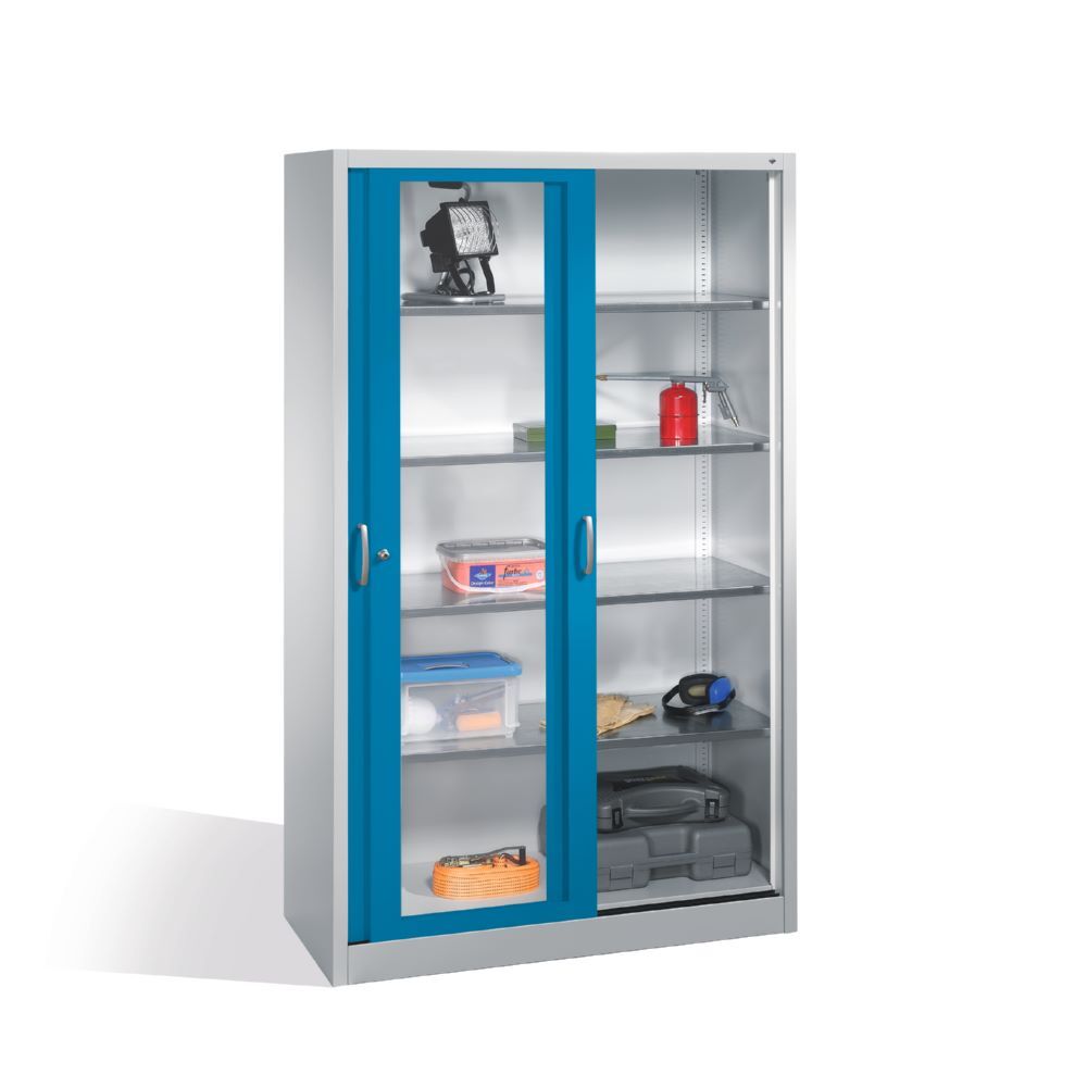 C+P Werkzeug Schiebetürenschrank Acurado 2000 H 1950 mm lichtgrau lichtblau Produktbild C+P Werkzeug Schiebetürenschrank Acurado 2000 H 1950 mm lichtgrau lichtblau bild 3