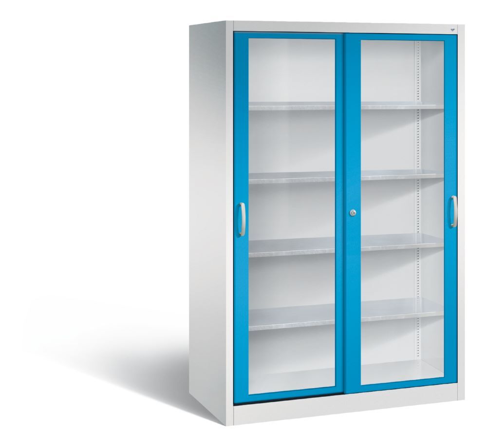 C+P Werkzeug Schiebetürenschrank Acurado 2000 H 1950 mm lichtgrau lichtblau Produktbild C+P Werkzeug Schiebetürenschrank Acurado 2000 H 1950 mm lichtgrau lichtblau
