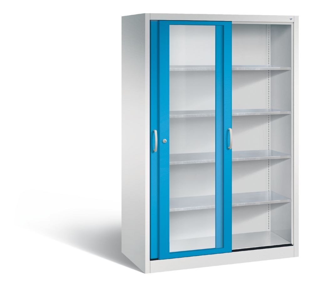 C+P Werkzeug Schiebetürenschrank Acurado 2000 H 1950 mm lichtgrau lichtblau Produktbild C+P Werkzeug Schiebetürenschrank Acurado 2000 H 1950 mm lichtgrau lichtblau bild 2