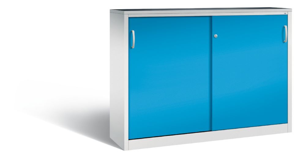 C+P Schiebetürenschrank Acurado 2000 mit Sichttüren lichtblau 1600 x 400 x 1200 mm