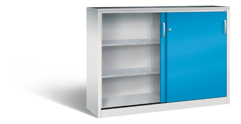 C+P Schiebetürenschrank Acurado 2000 mit Sichttüren lichtblau 1600 x 400 x 1200 mm