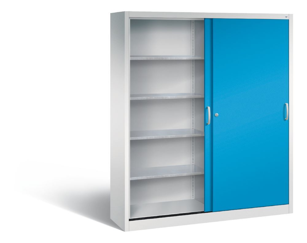 C+P Schiebetürenschrank Acurado 2000 1950 x 1600 x 400 mm lichtgrau lichtblau