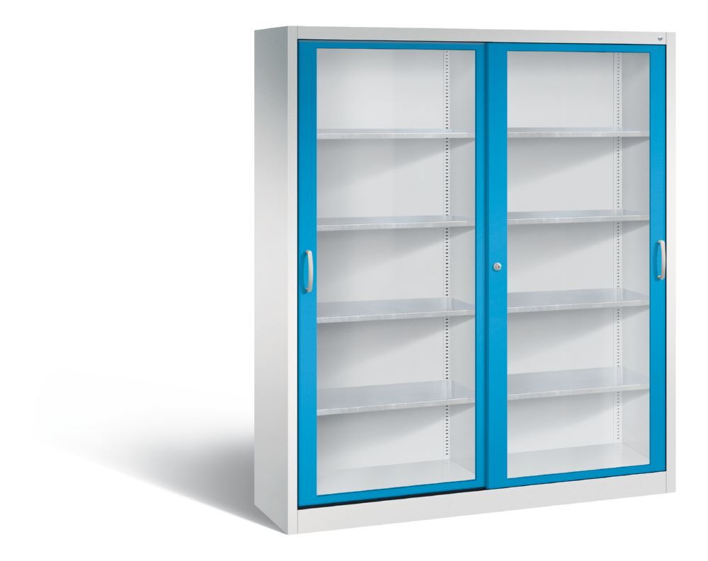 C+P Schiebetürenschrank Acurado 2000 1950 x 1600 x 400 mm lichtgrau lichtblau Produktbild C+P Schiebetürenschrank Acurado 2000 1950 x 1600 x 400 mm lichtgrau lichtblau