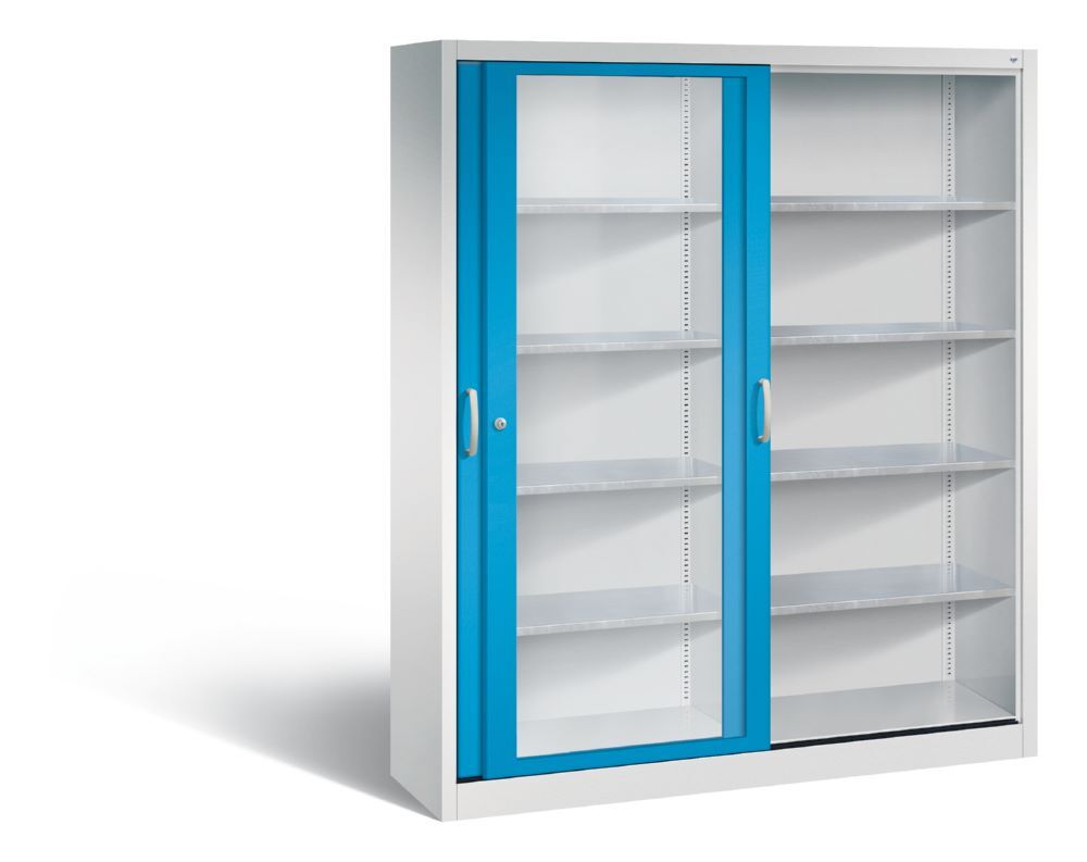C+P Schiebetürenschrank Acurado 2000 1950 x 1600 x 400 mm lichtgrau lichtblau Produktbild C+P Schiebetürenschrank Acurado 2000 1950 x 1600 x 400 mm lichtgrau lichtblau bild 2