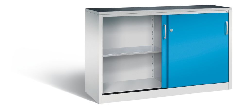 C+P Schiebetürenschrank Acurado mit Mitteltrennwand lichtblau 1600 x 500 x 1000 mm Produktbild C+P Schiebetürenschrank Acurado mit Mitteltrennwand lichtblau 1600 x 500 x 1000 mm bild 2
