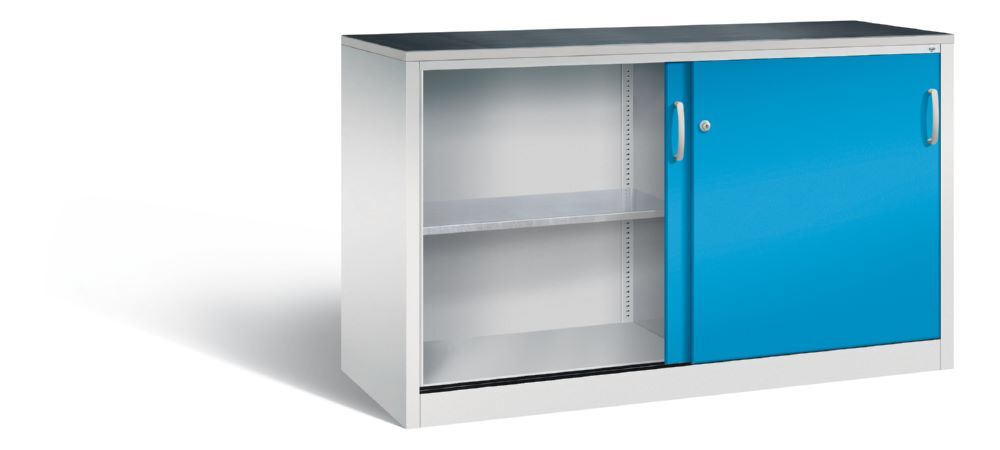C+P Schiebetürenschrank fürs Büro Acurado 2000 lichtblau 1600 x 600 x 1000 mm Produktbild C+P Schiebetürenschrank fürs Büro Acurado 2000 lichtblau 1600 x 600 x 1000 mm bild 2