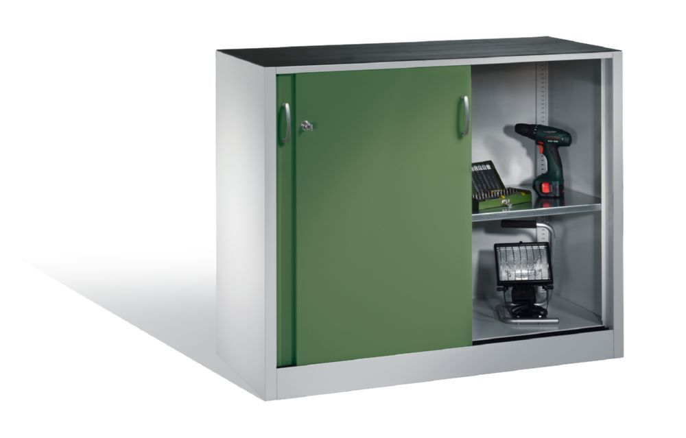 C+P Schiebetürenschrank Acurado 2000 resedagrün 1200 x 400 x 1000 mm Produktbild C+P Schiebetürenschrank Acurado 2000 resedagrün 1200 x 400 x 1000 mm bild 3