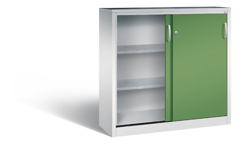 Produktbild C+P Schiebetürenschrank Acurado 2000 2 Fachböden resedagrün 1200 x 400 x 1200 mm bild 2