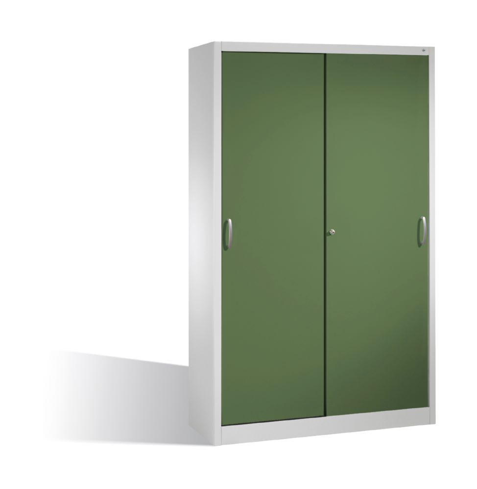 C+P Schiebetürenschrank Acurado 2000 bis 70 kg resedagrün 1200 x 400 x 1950 mm Produktbild C+P Schiebetürenschrank Acurado 2000 bis 70 kg resedagrün 1200 x 400 x 1950 mm