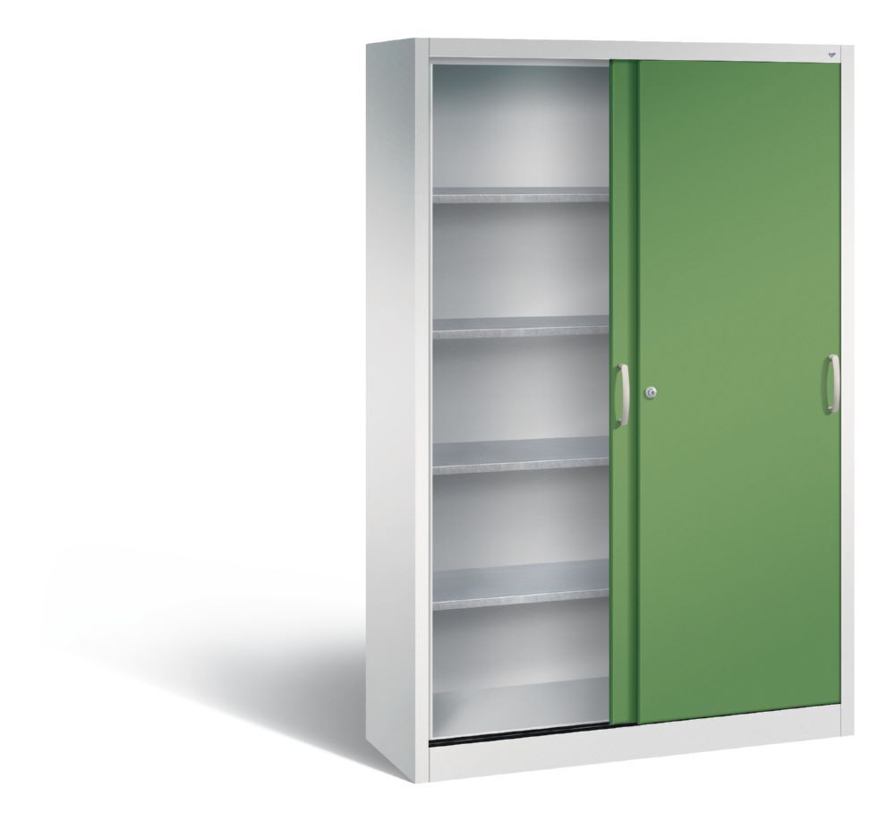 C+P Schiebetürenschrank Acurado 2000 bis 70 kg resedagrün 1200 x 400 x 1950 mm Produktbild C+P Schiebetürenschrank Acurado 2000 bis 70 kg resedagrün 1200 x 400 x 1950 mm bild 3