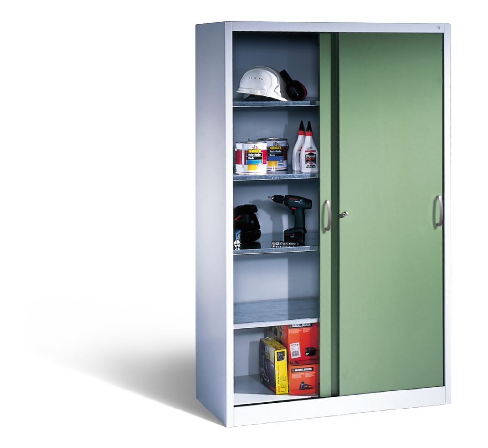 C+P Schiebetürenschrank Acurado 2000 bis 70 kg resedagrün 1200 x 400 x 1950 mm Produktbild C+P Schiebetürenschrank Acurado 2000 bis 70 kg resedagrün 1200 x 400 x 1950 mm bild 4