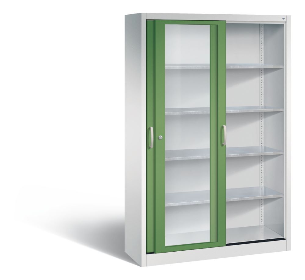 C+P Werkzeug Schiebetürenschrank Acurado 2000 lichtgrau resedagrün Produktbild C+P Werkzeug Schiebetürenschrank Acurado 2000 lichtgrau resedagrün bild 2