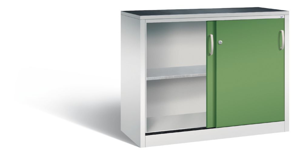 C+P Schiebetürenschrank Acurado 2000 2 Fachböden resedagrün 1200 x 500 x 1000 mm Produktbild C+P Schiebetürenschrank Acurado 2000 2 Fachböden resedagrün 1200 x 500 x 1000 mm bild 2